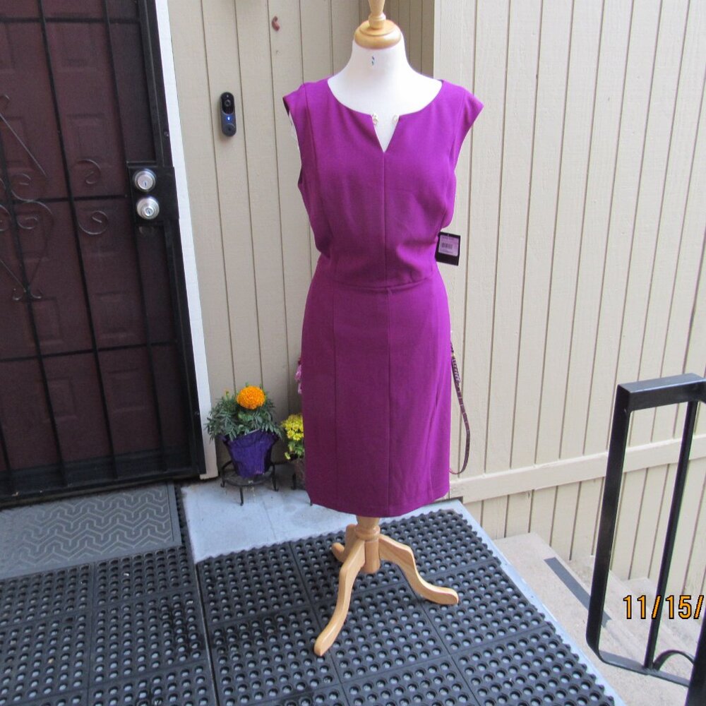 #432  NEW WOMAN'S VIOLET SHEATH DRESS BY ELLEN TRACY  (SIZE 16)